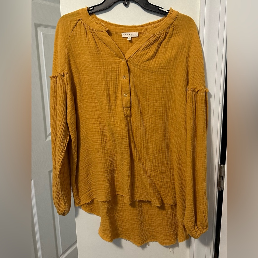 Promesa Mustard Long Sleeve Blouse